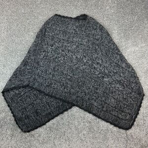 Everest Designs Wool‎ Poncho Sweater Womens One Size Gray Chunky Knit Pullover